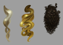 PS绘画教程：四种基本头发类型的绘制