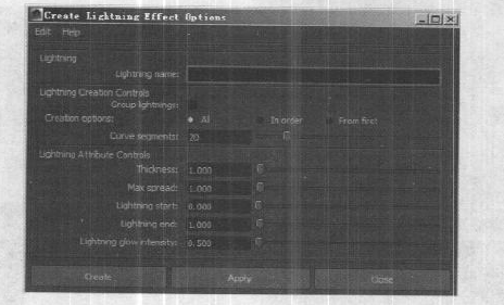 Maya特效菜单Create L ightning (创建闪电) 指令详解教程