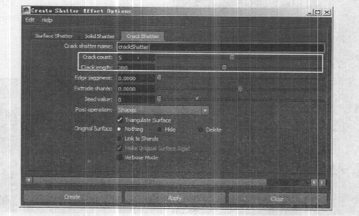 Maya特效菜单创建破碎(Create Shatter)指令详解教程