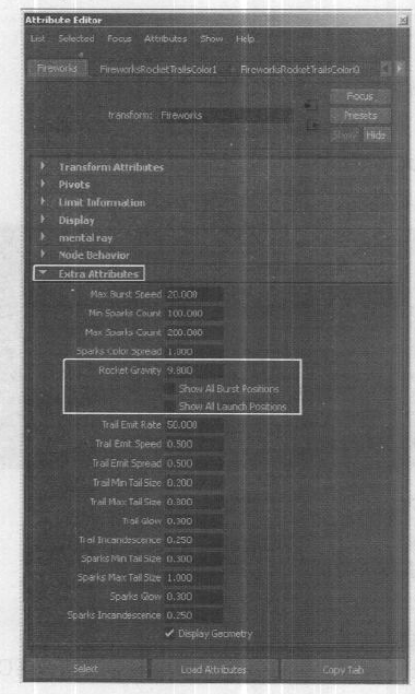 Maya特效菜单创建烟火(Create Fireworks)指令详解教程