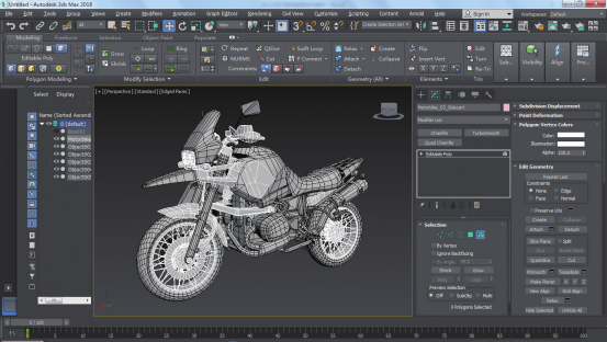 次世代游戏载具摩托车的制作流程（一）低模制作