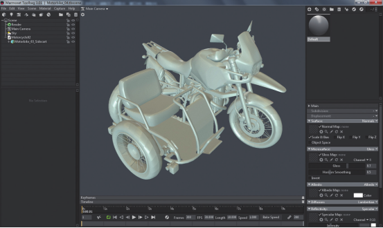 次世代游戏载具摩托车的制作流程（四）模型渲染技巧