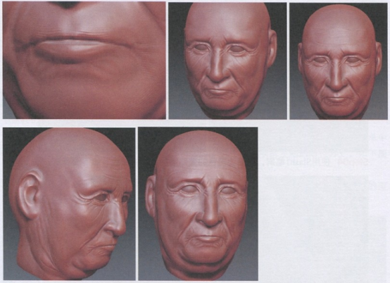 zbrush实例教程：老人头部细节刻画（二）雕刻其他皱纹.刻画细处皱纹