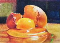 《彩铅鸡蛋》绘画分享