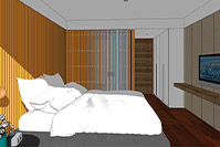 室内卧室sketchup的空间深化设计