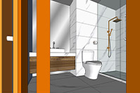 卫生间的三维空间sketchup深化设计