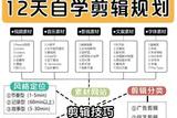 影視剪輯，12天自學視頻剪輯入門規(guī)劃