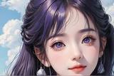 AI繪畫‖漫畫風之紫色女孩