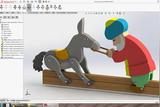 3D模型分享:用SolidWorks設計的小玩具，一頭牽不走的驢
