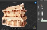 如何使用在線工具制作手工木質(zhì)蓬萊閣3D模型