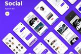 【干貨下載】簡約美觀卡片式社交軟件APP模板界面UI設計素材