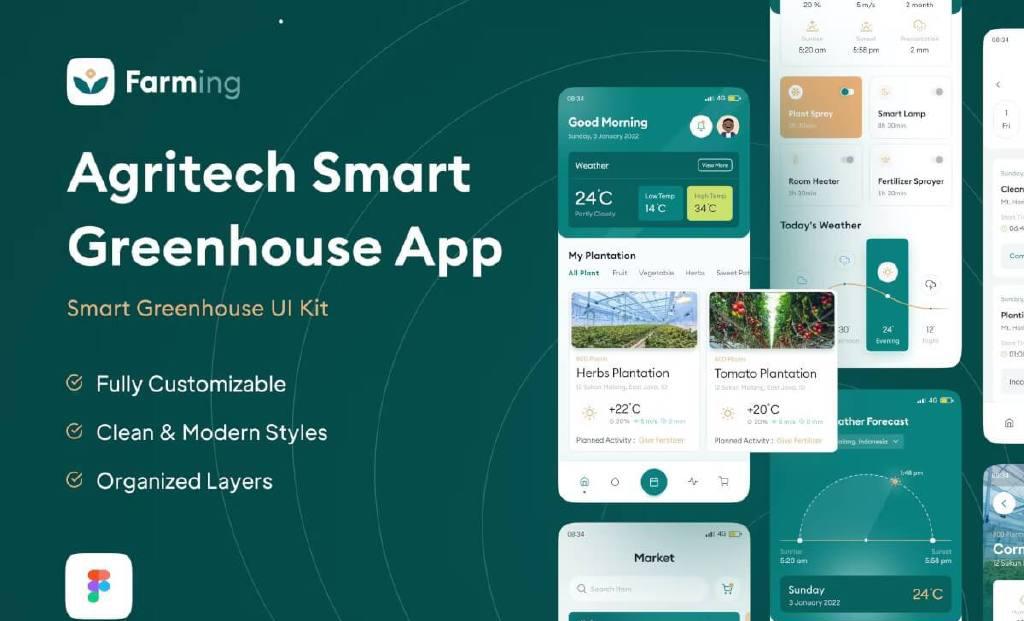 Agritech-智能温室应用程序UI套件