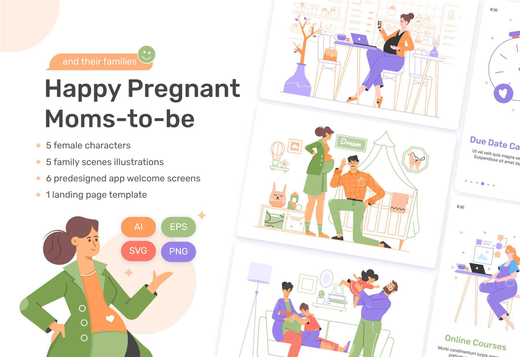 Happy Moms-to-be插畫