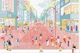 AI插画风格教程丨活力满满的街道小场景