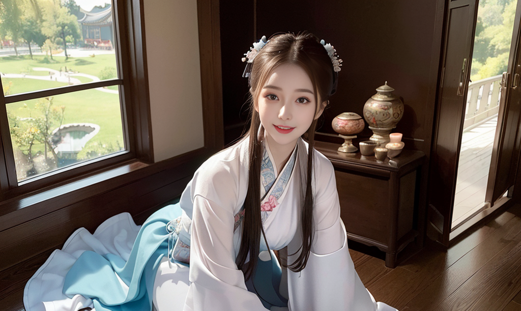 稳定扩散生成的古风美女图