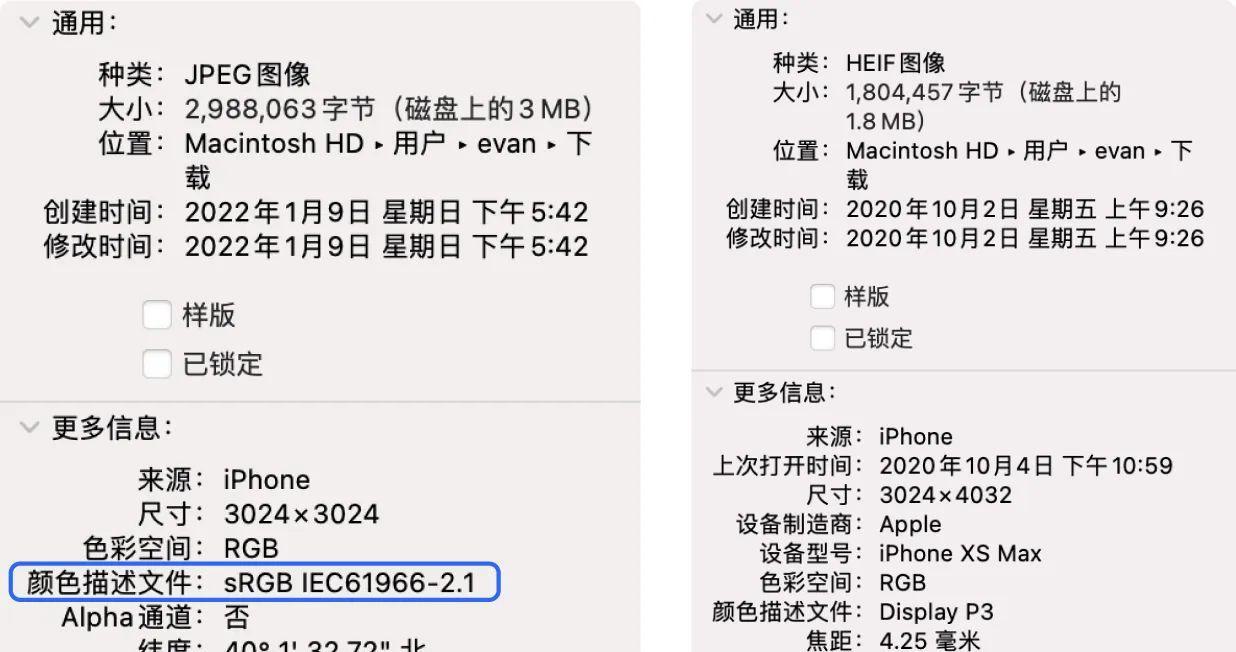 图片的色彩描述文件