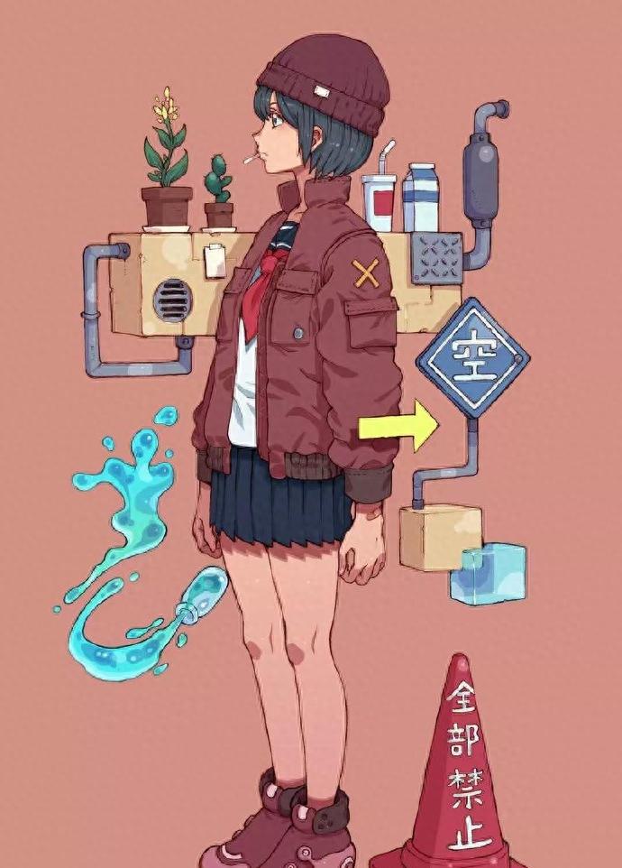 日本游戏设计师、插画师 Tanukichi Mame ​​​设计的动漫小姐姐