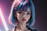 夢(mèng)幻色彩少女的光彩繪畫 - 火星時(shí)代教育