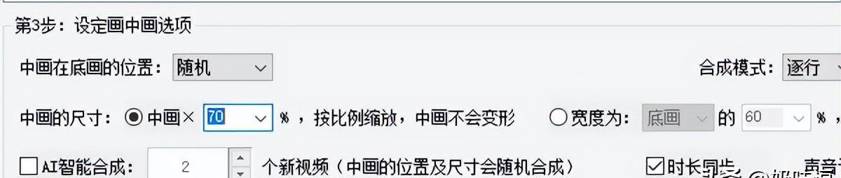 设置画中画选项